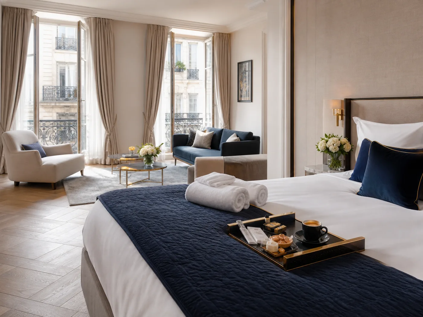 Appartement parisien lumineux préparé pour une séance photo de location meublée